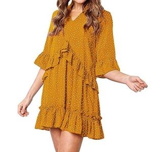 Yellow polka dot dress NWOT